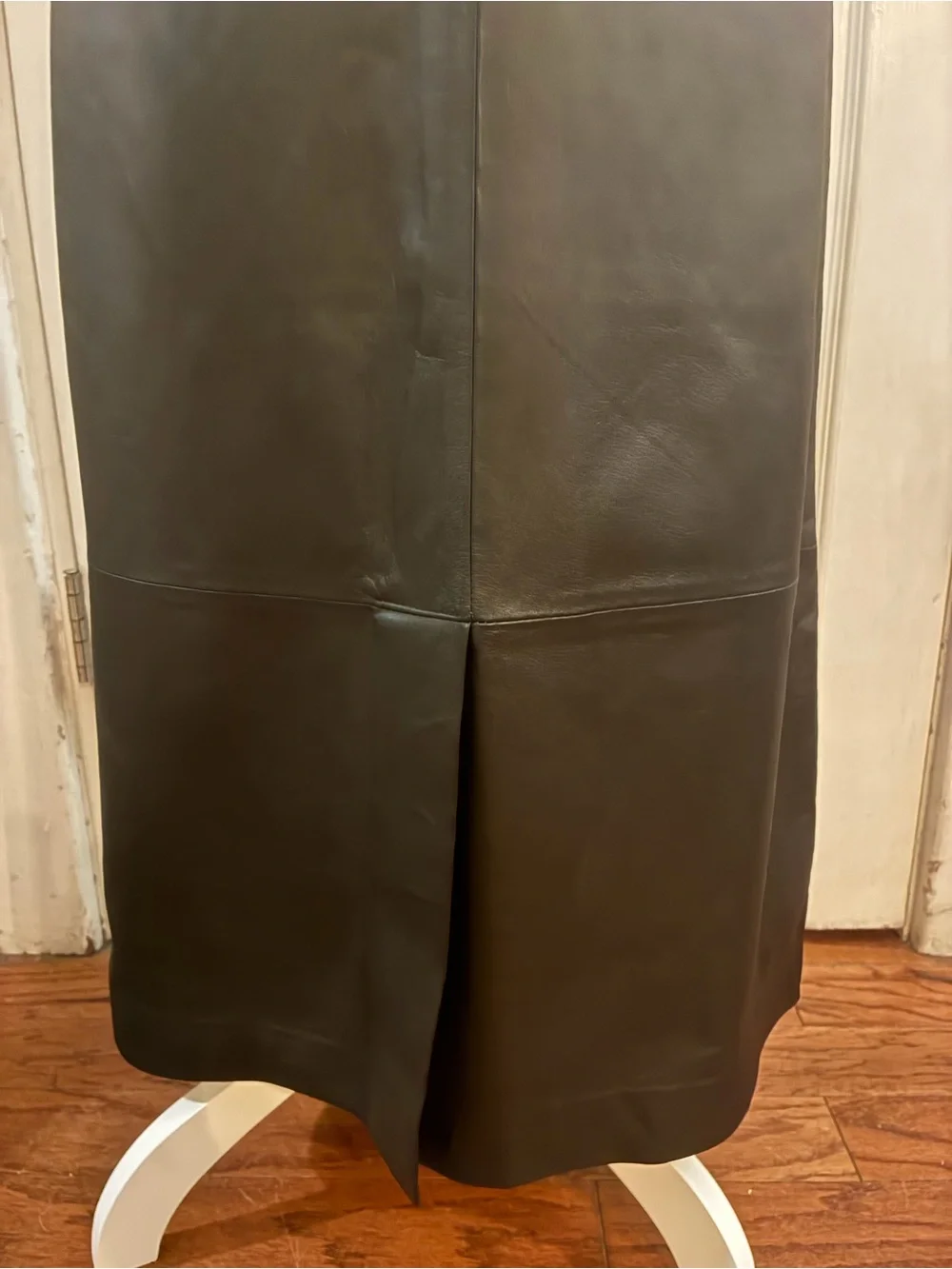 VTG Newport News Genuine Leather Panel Maxi Skirt Black 8 Goth Whimsygoth